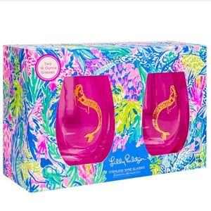 BRAND NEW Lilly Pulitzer Mermaid Cove Wine Glasses